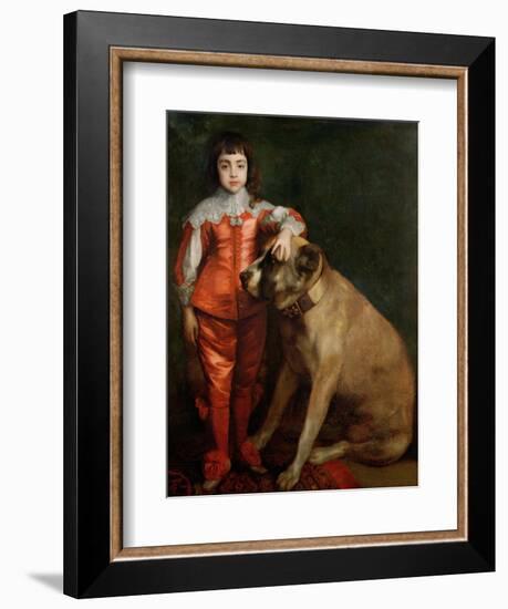 Full Length Portrait of Charles II as a Boy with a Mastiff-Sir Anthony Van Dyck-Framed Giclee Print