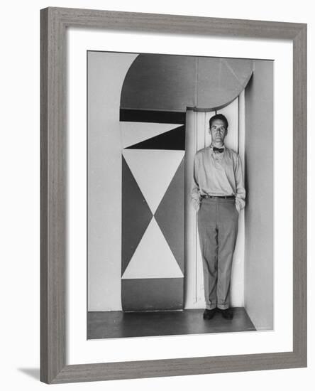 Full Length Portrait of Designer Charles Eames at Home-Peter Stackpole-Framed Premium Photographic Print