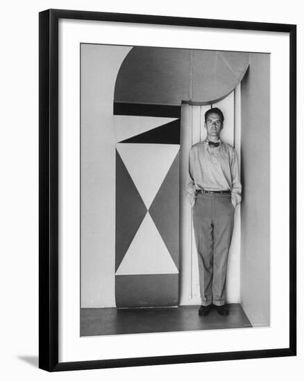 Full Length Portrait of Designer Charles Eames at Home-Peter Stackpole-Framed Premium Photographic Print