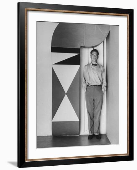 Full Length Portrait of Designer Charles Eames at Home-Peter Stackpole-Framed Premium Photographic Print