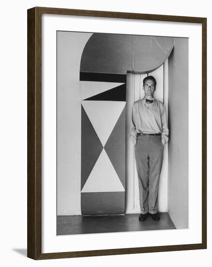 Full Length Portrait of Designer Charles Eames at Home-Peter Stackpole-Framed Premium Photographic Print