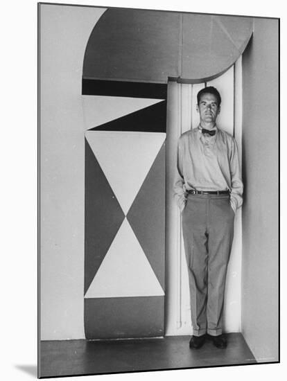 Full Length Portrait of Designer Charles Eames at Home-Peter Stackpole-Mounted Premium Photographic Print