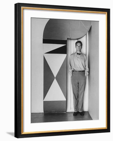 Full Length Portrait of Designer Charles Eames at Home-Peter Stackpole-Framed Premium Photographic Print