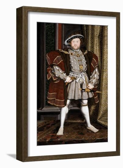 Full-Length Portrait of King Henry VIII-Hans Holbein the Younger-Framed Giclee Print