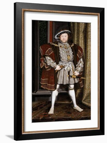 Full-Length Portrait of King Henry VIII-Hans Holbein the Younger-Framed Giclee Print