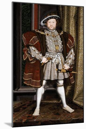 Full-Length Portrait of King Henry VIII-Hans Holbein the Younger-Mounted Giclee Print