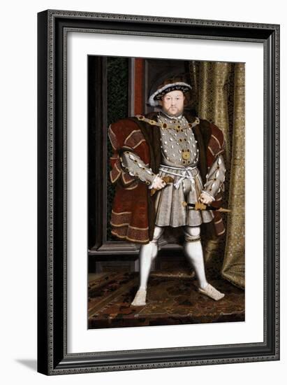 Full-Length Portrait of King Henry VIII-Hans Holbein the Younger-Framed Giclee Print