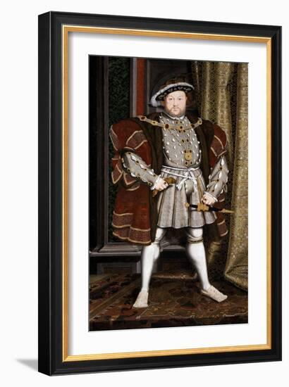 Full-Length Portrait of King Henry VIII-Hans Holbein the Younger-Framed Giclee Print