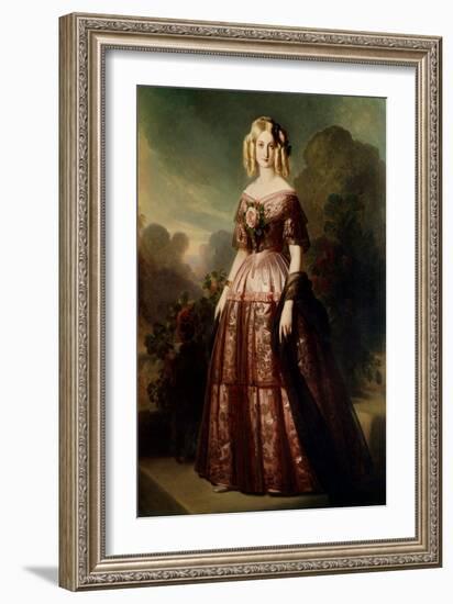 Full Length Portrait of Marie Caroline Auguste De Bourbon Salerne (1822-1869), 19Th Century (Oil On-Franz Xaver Winterhalter-Framed Giclee Print