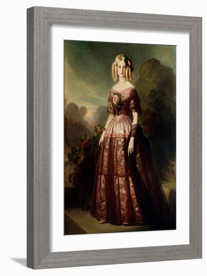 Full Length Portrait of Marie Caroline Auguste De Bourbon Salerne (1822-1869), 19Th Century (Oil On-Franz Xaver Winterhalter-Framed Giclee Print