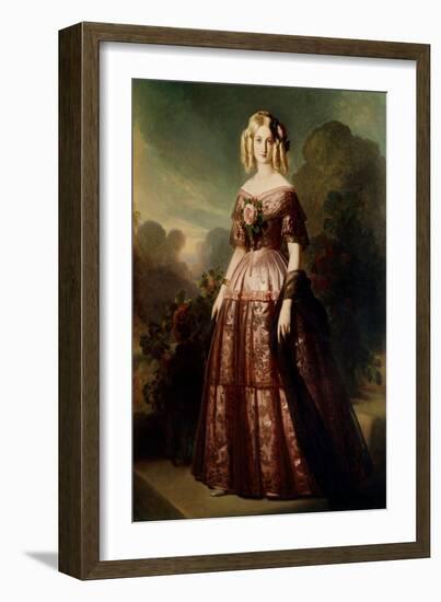 Full Length Portrait of Marie Caroline Auguste De Bourbon Salerne (1822-1869), 19Th Century (Oil On-Franz Xaver Winterhalter-Framed Giclee Print