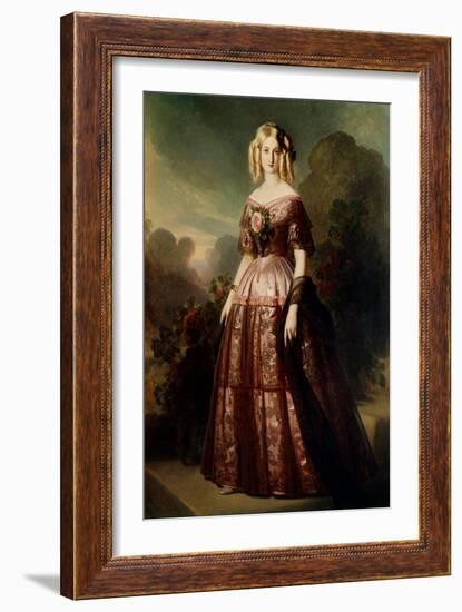 Full Length Portrait of Marie Caroline Auguste De Bourbon Salerne (1822-1869), 19Th Century (Oil On-Franz Xaver Winterhalter-Framed Giclee Print