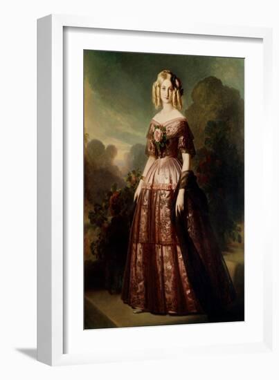 Full Length Portrait of Marie Caroline Auguste De Bourbon Salerne (1822-1869), 19Th Century (Oil On-Franz Xaver Winterhalter-Framed Giclee Print