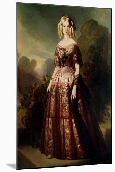 Full Length Portrait of Marie Caroline Auguste De Bourbon Salerne (1822-1869), 19Th Century (Oil On-Franz Xaver Winterhalter-Mounted Giclee Print