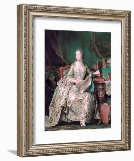 Full-Length Portrait of the Marquise De Pompadour (1721-176)-Maurice Quentin de La Tour-Framed Giclee Print