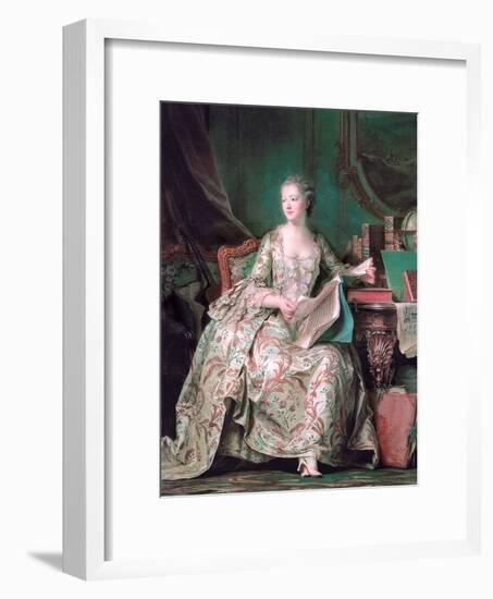 Full-Length Portrait of the Marquise De Pompadour (1721-176)-Maurice Quentin de La Tour-Framed Giclee Print