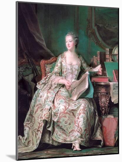 Full-Length Portrait of the Marquise De Pompadour (1721-176)-Maurice Quentin de La Tour-Mounted Giclee Print