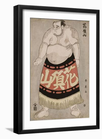 Full-Length Portrait of the Wrestler Kachozan-Katsukawa Shun'ei-Framed Giclee Print