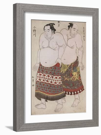 Full-Length Portraits of Wrestlers from the Eastern Group-Katsukawa Shunsho-Framed Giclee Print