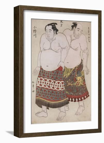 Full-Length Portraits of Wrestlers from the Eastern Group-Katsukawa Shunsho-Framed Giclee Print