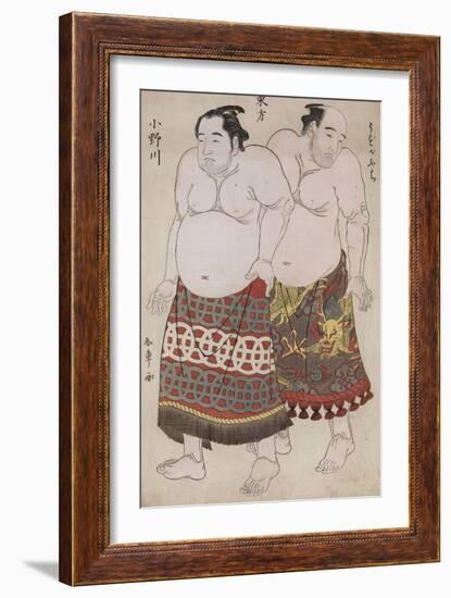 Full-Length Portraits of Wrestlers from the Eastern Group-Katsukawa Shunsho-Framed Giclee Print