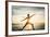 Full Length Side View of the Silhouette of a Fit Woman Practicing the Warrior Yoga Pose against Sky-Kzenon-Framed Photographic Print