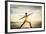 Full Length Side View of the Silhouette of a Fit Woman Practicing the Warrior Yoga Pose against Sky-Kzenon-Framed Photographic Print
