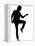 Full Length Silhouette Of A Young Man Dancer Dancing Funky Hip Hop R And B-OSTILL-Framed Stretched Canvas