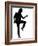 Full Length Silhouette Of A Young Man Dancer Dancing Funky Hip Hop R And B-OSTILL-Framed Art Print