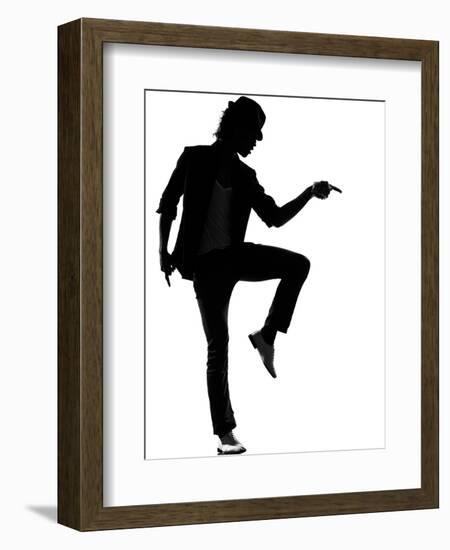 Full Length Silhouette Of A Young Man Dancer Dancing Funky Hip Hop R And B-OSTILL-Framed Premium Giclee Print