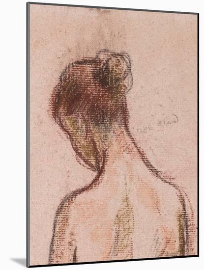 Full-Length Standing Nude of a Woman, from behind (Detail), before 1903 (Pastels on Pink Paper)-Camille Pissarro-Mounted Giclee Print