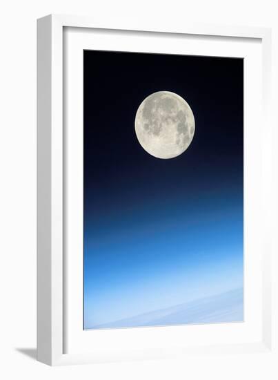 Full Moon Above Earth, From the ISS-null-Framed Photographic Print
