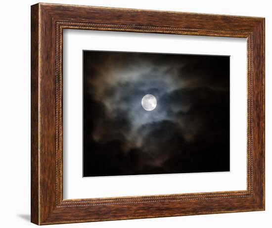 Full Moon and Passing Clouds at Night-Adam Jones-Framed Photographic Print