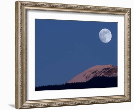 Full Moon at Alpenglow-Stocktrek Images-Framed Photographic Print