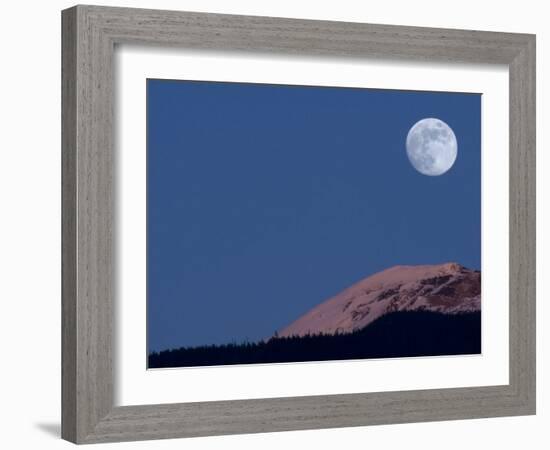 Full Moon at Alpenglow-Stocktrek Images-Framed Photographic Print