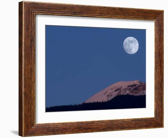 Full Moon at Alpenglow-Stocktrek Images-Framed Photographic Print