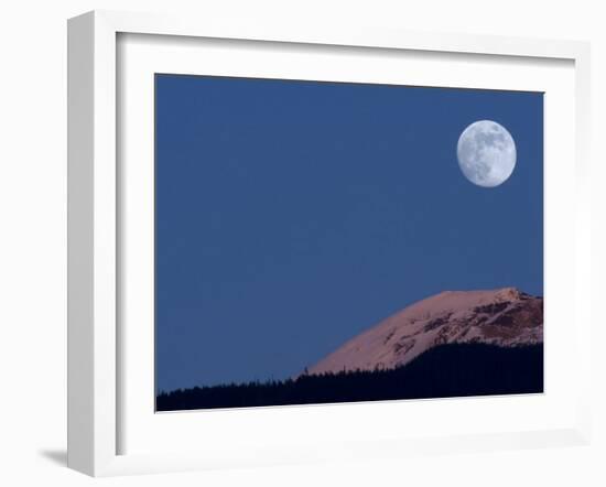 Full Moon at Alpenglow-Stocktrek Images-Framed Photographic Print