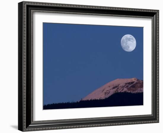 Full Moon at Alpenglow-Stocktrek Images-Framed Photographic Print