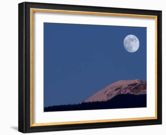 Full Moon at Alpenglow-Stocktrek Images-Framed Photographic Print