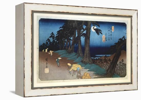 Full Moon at Mochizuki, from 69 Stations of Kisokaido, 1832-Ando Hiroshige-Framed Premier Image Canvas