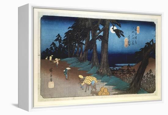 Full Moon at Mochizuki, from 69 Stations of Kisokaido, 1832-Ando Hiroshige-Framed Premier Image Canvas