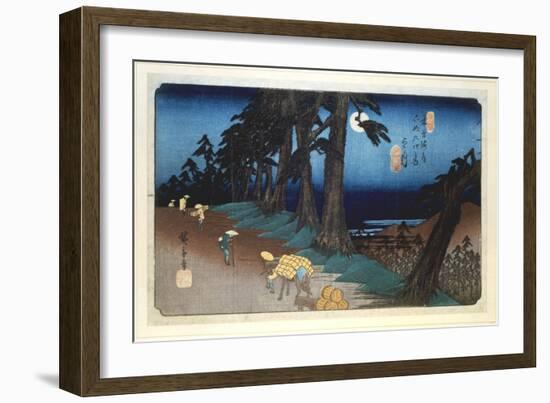 Full Moon at Mochizuki, from 69 Stations of Kisokaido, 1832-Ando Hiroshige-Framed Giclee Print