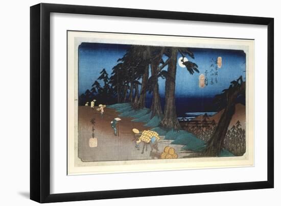 Full Moon at Mochizuki, from 69 Stations of Kisokaido, 1832-Ando Hiroshige-Framed Giclee Print