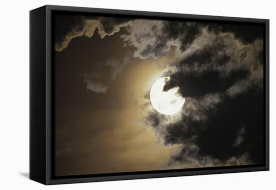 Full Moon in Clouds, Gleichen, Alberta, Canada-null-Framed Premier Image Canvas