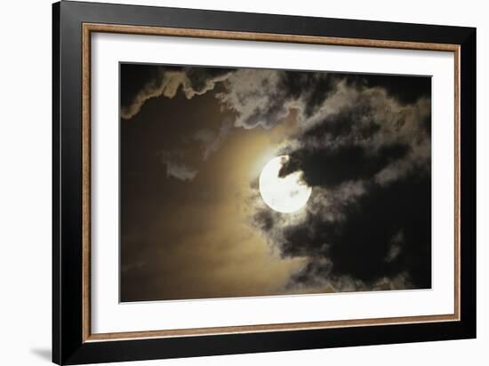Full Moon in Clouds, Gleichen, Alberta, Canada-null-Framed Photographic Print