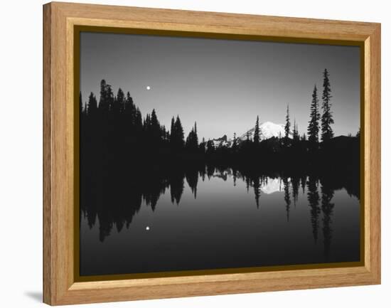 Full Moon in Upper Tipsoo Lake, Mount Rainier National Park, Washington, USA-Adam Jones-Framed Premier Image Canvas