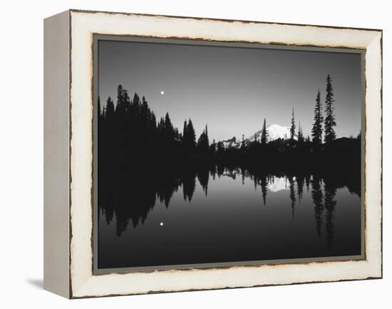 Full Moon in Upper Tipsoo Lake, Mount Rainier National Park, Washington, USA-Adam Jones-Framed Premier Image Canvas