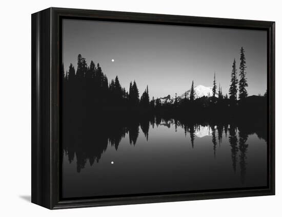 Full Moon in Upper Tipsoo Lake, Mount Rainier National Park, Washington, USA-Adam Jones-Framed Premier Image Canvas