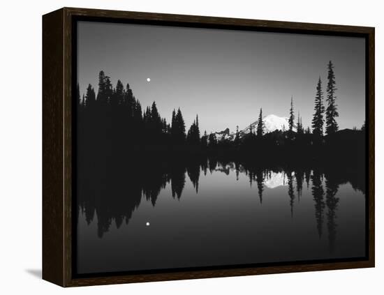 Full Moon in Upper Tipsoo Lake, Mount Rainier National Park, Washington, USA-Adam Jones-Framed Premier Image Canvas