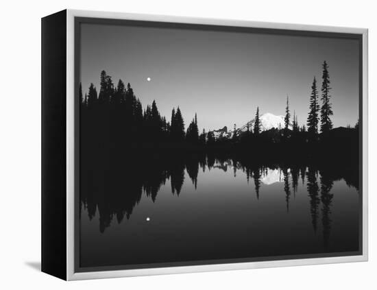 Full Moon in Upper Tipsoo Lake, Mount Rainier National Park, Washington, USA-Adam Jones-Framed Premier Image Canvas